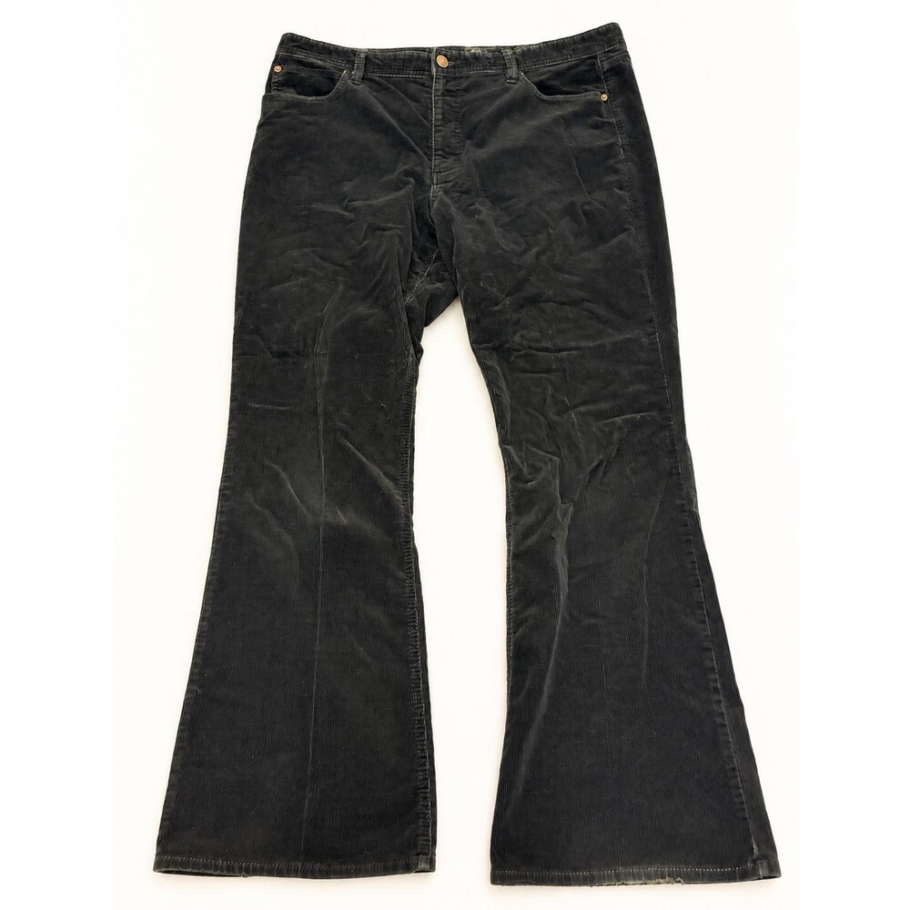 Eddie Bauer Black Corduroy Bootcut Flare Pants 5 Pocket 36x30